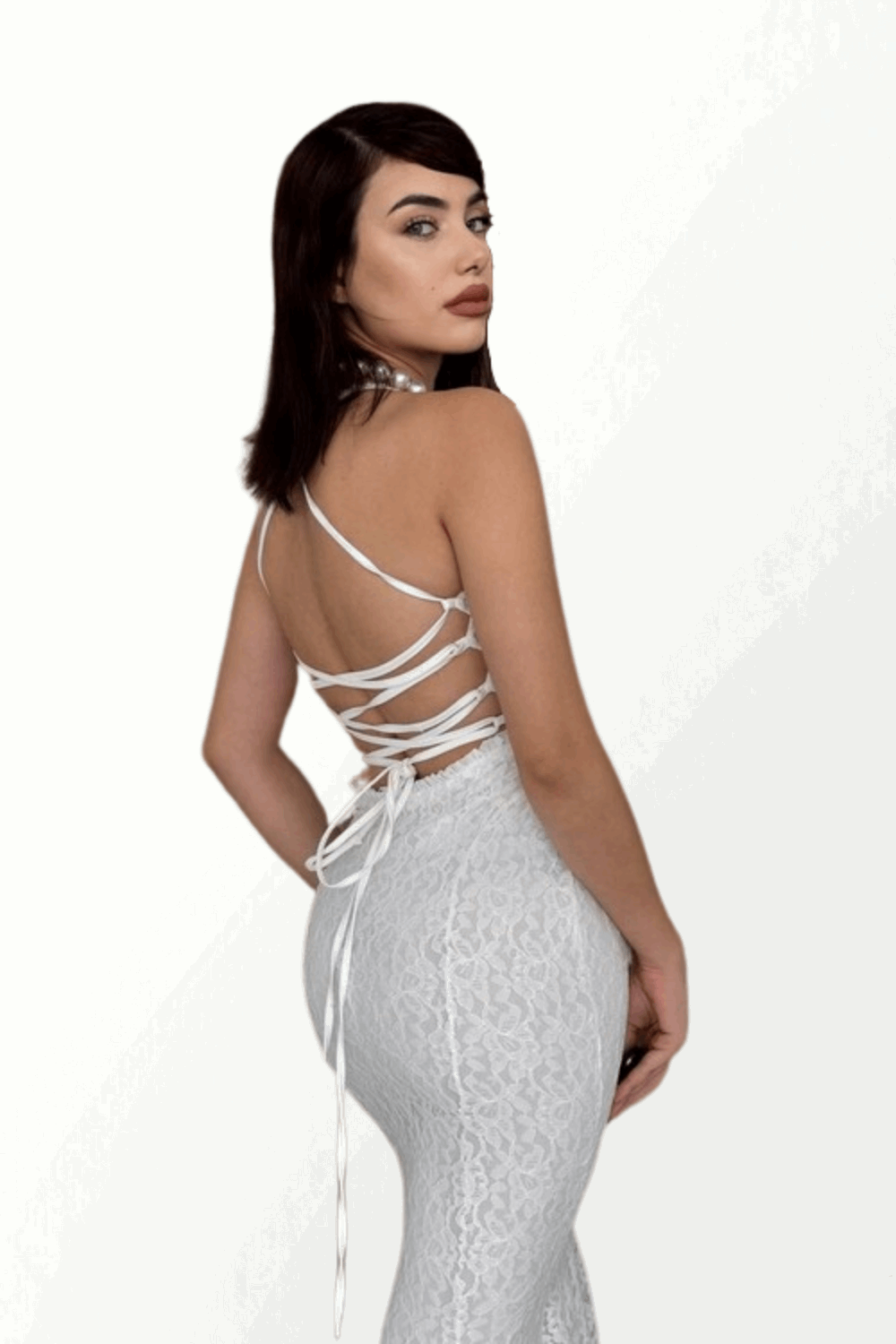 BACKSTRAP LACE DRESS
