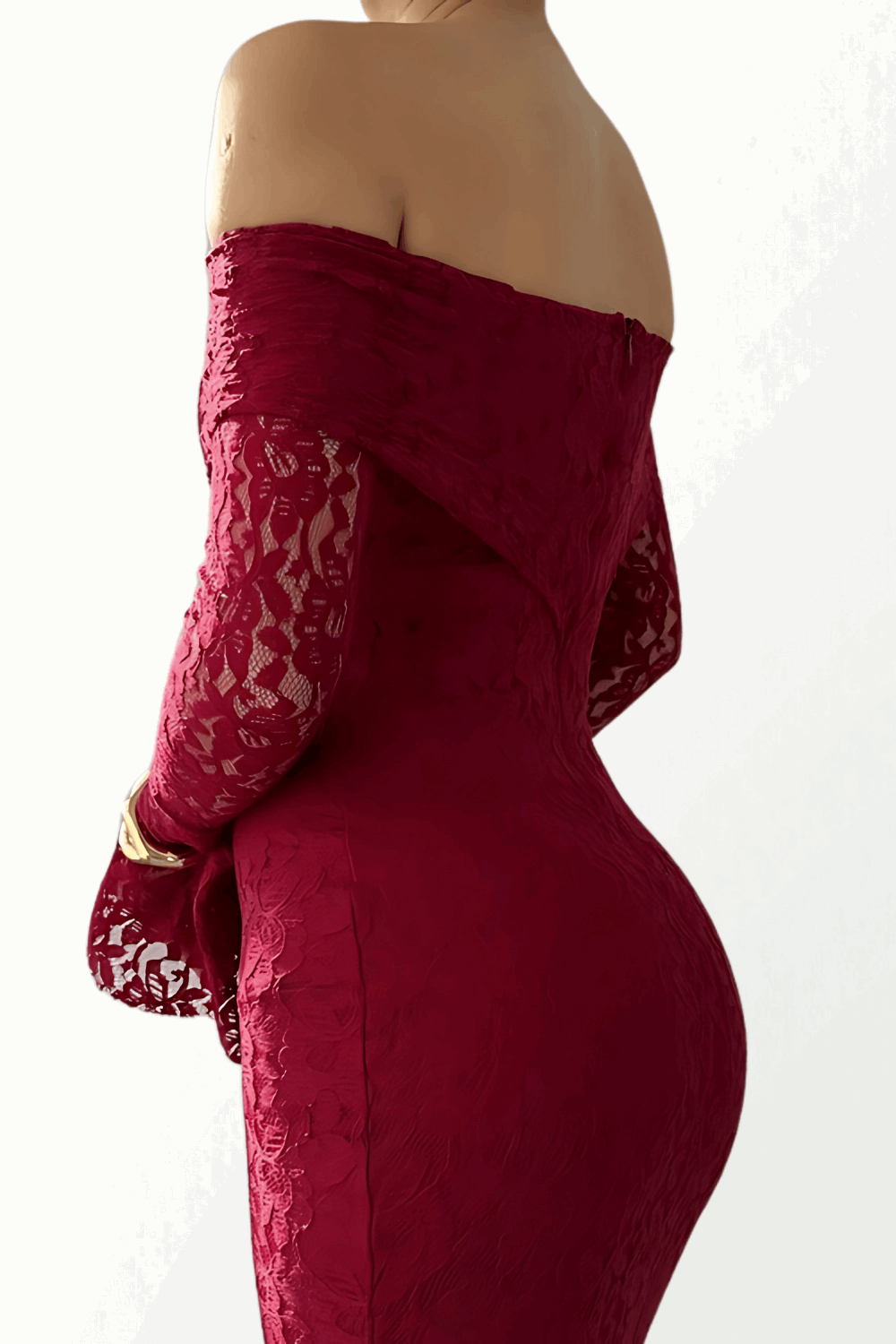STRAPLESS ABITO IN MERLETTO WITH SLEEVES