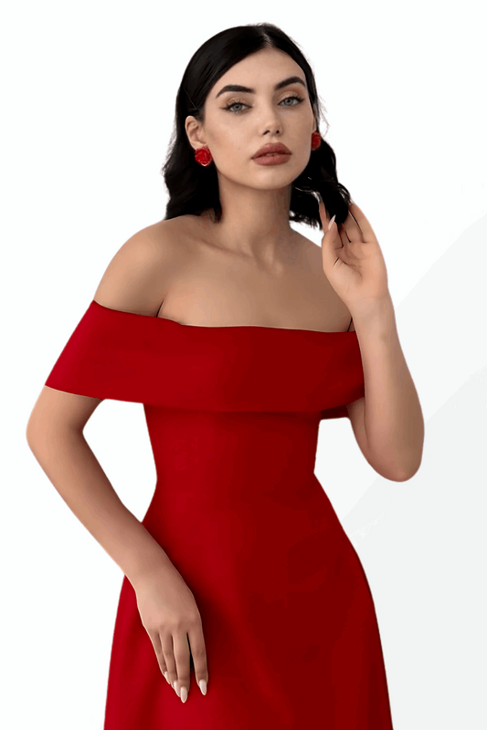 STRAPLESS DRESS WITH FLARED SKIRT