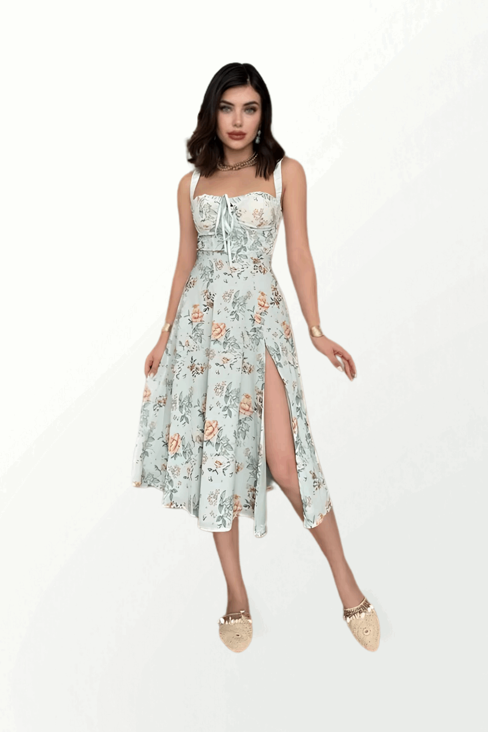 SLIT DRESS A FANTASIA VERDE