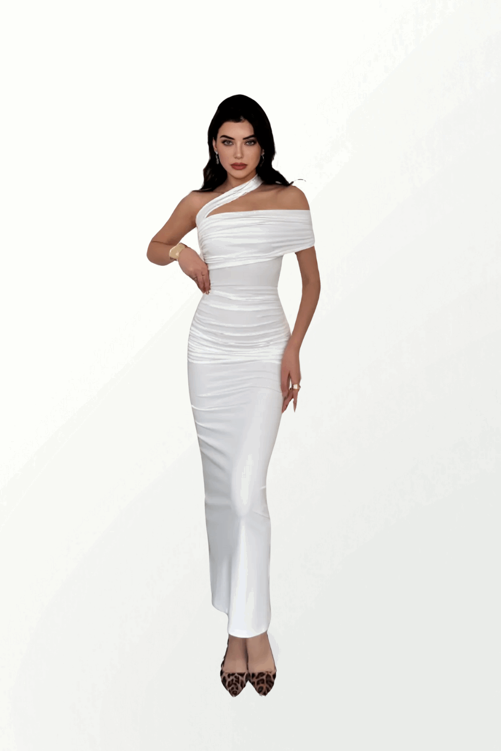 ONE SHOULDER DRAPEDRESS