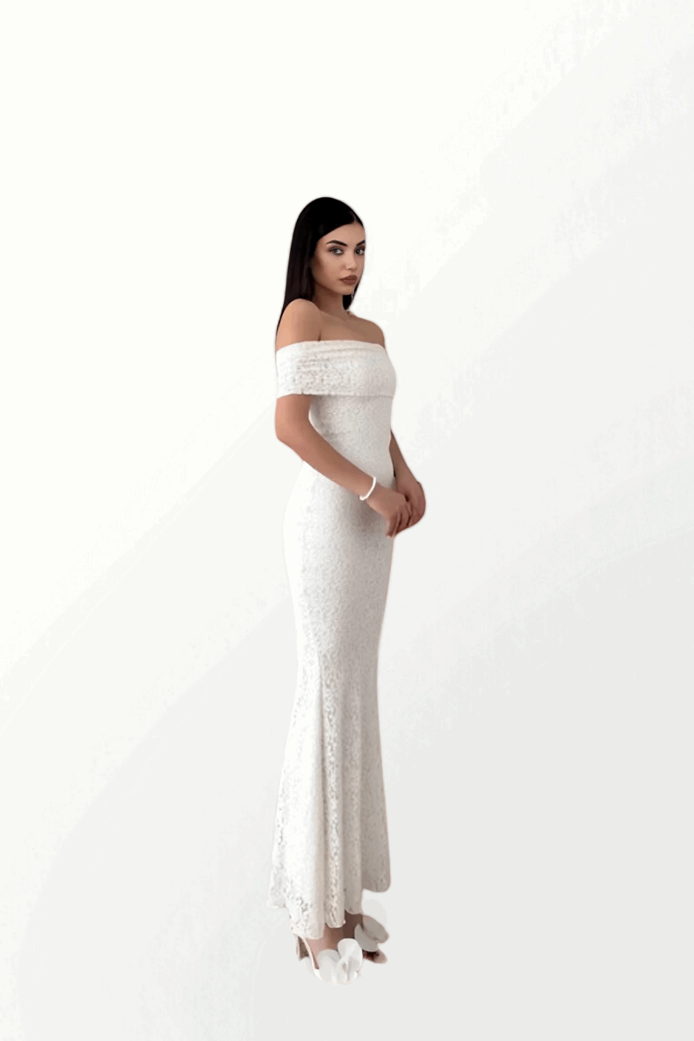 STRAPLESS ABITO IN MERLETTO